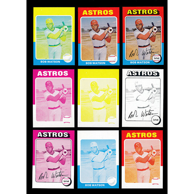 1975 Topps Baseball #227 Bob Watson 9 Card Progressive Proof 75TBB24