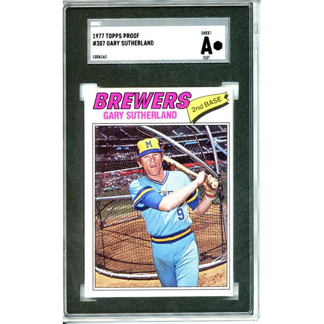 1977 Topps #307 Gary Sutherland 9 card progressive proof. 7a