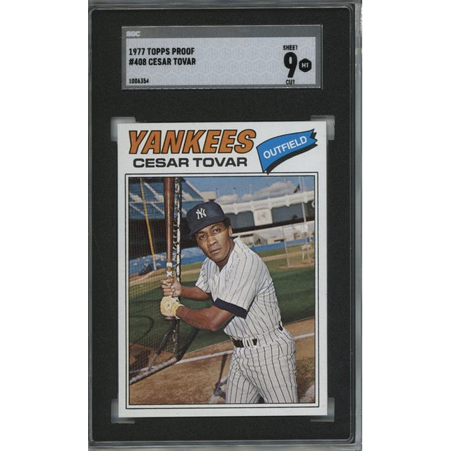 1977 Topps #408 Cesar Tovar 9 card progressive proof. 40a