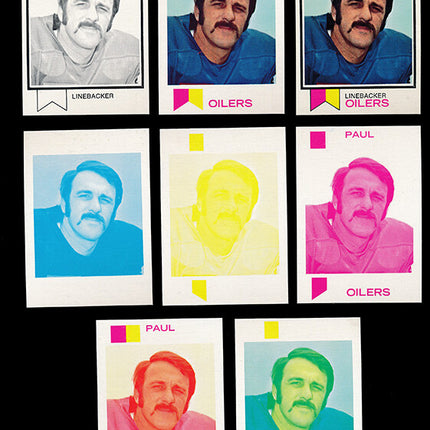 1973 Topps Football #283 Paul Guidry 8 Card Progressive Proof 73TFB34