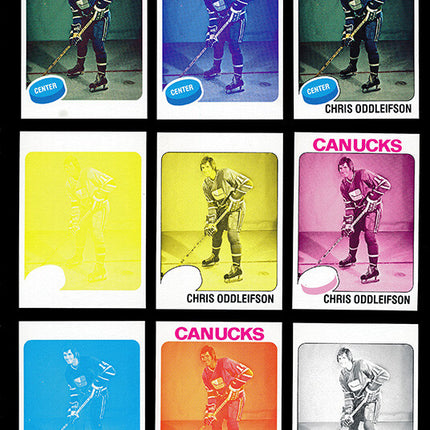 1975 Topps Hockey #169 Chis Oddleison 11 Card Progressive Proof 75THOC40
