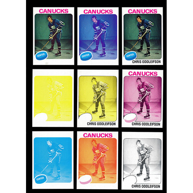 1975 Topps Hockey #169 Chis Oddleison 11 Card Progressive Proof 75THOC40