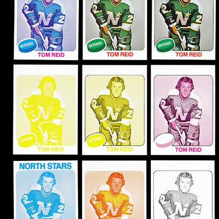 1975 Topps Hockey #277 Tom Reid 11 Card Progressive Proof 75THOC59