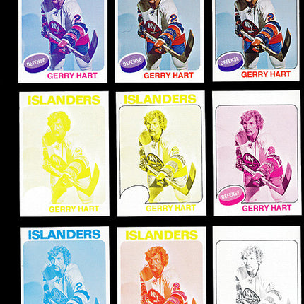 1975 Topps Hockey #18 Gerry Hart 11 Card Progressive Proof 75THC22