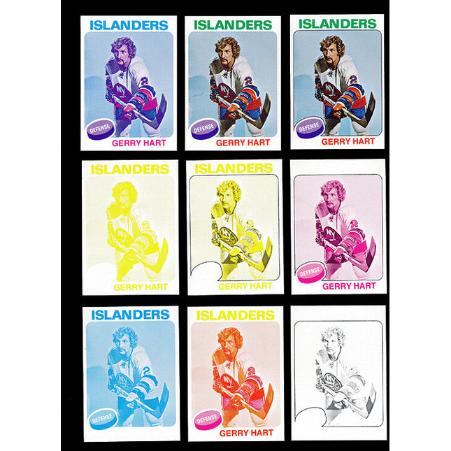 1975 Topps Hockey #18 Gerry Hart 11 Card Progressive Proof 75THC22