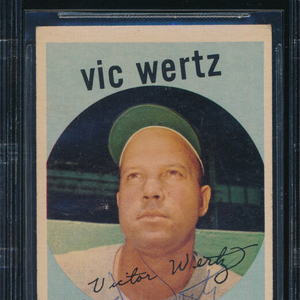 1959 Topps Baseball #500 Vic Wertz Autographed Beckett Authentic p03200
