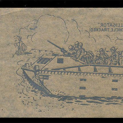 1940's Vintage Paper Iron On U.S. L.V.T. Alligator Landing Unused EX c06083