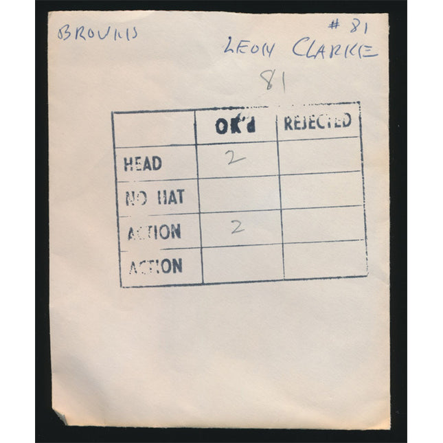 1960's Leon Clarke Topps Original Transparencies (2) Browns w/envelope tp00025