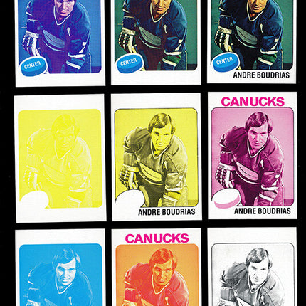 1975 Topps Hockey #60 Andre Boudrias 11 Card Progressive Proof 75THOC51