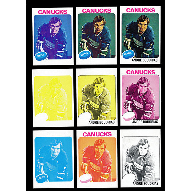1975 Topps Hockey #60 Andre Boudrias 11 Card Progressive Proof 75THOC51