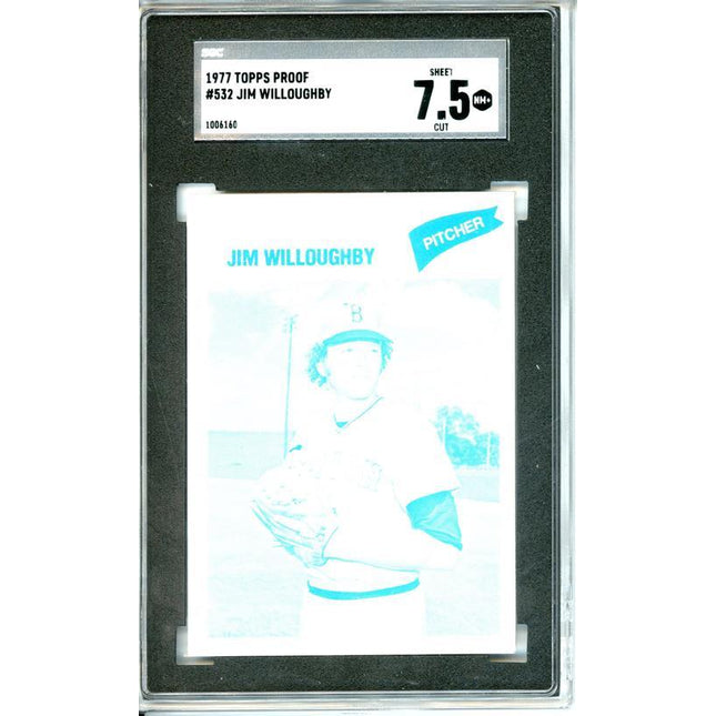 1977 Topps #532 Jim Willoughby 9 card progressive proof. 6a