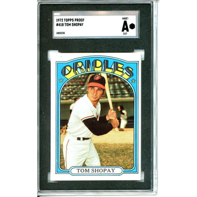 1972 Topps #418 Tom Shopay 7 card progressive proof. 31a