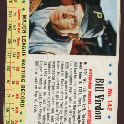 1963 Post Cereal Baseball #142 Bill Virdon EX c00191