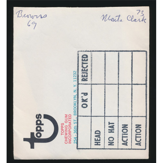 1969 Monte Clark Topps Original Transparencies (2) Browns w/envelope tp00039