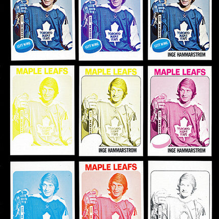 1975 Topps Hockey #168 Inge Hammarstrom 11 Card Progressive Proof 75THOC43