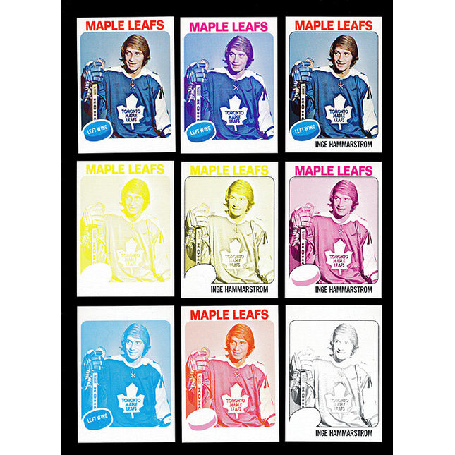 1975 Topps Hockey #168 Inge Hammarstrom 11 Card Progressive Proof 75THOC43