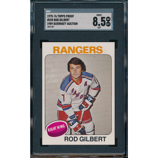 1975/76 Topps Hockey #225 Rod Gilbert 11 Card Progressive Proof 75THC09