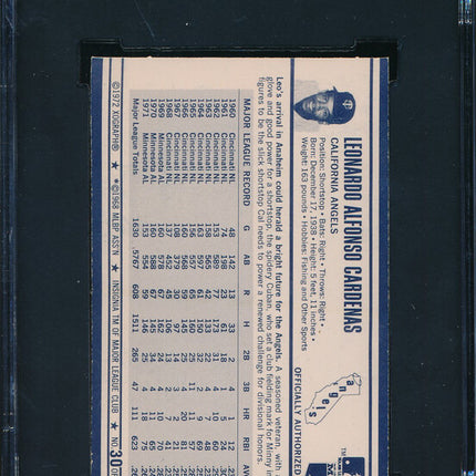 1972 Kellogg's Baseball #30 Chico Cardenas  SGC 8.5 NM/MT+ p03079