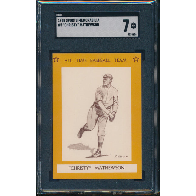 1968 Sports Memorabilia Baseball #5 Christy Mathewson  SGC 7 NM p03040