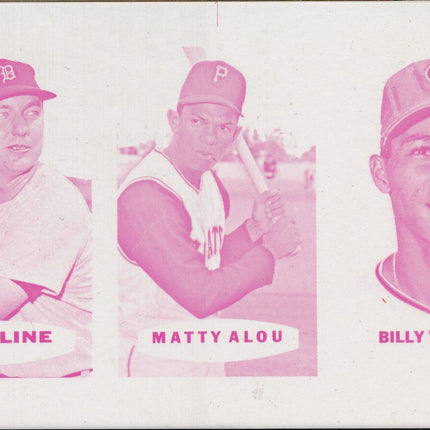 1967 Bazooka Panel #46-48 Acetate Proof Set of 4. Kaline, M.Alou, B. Williams