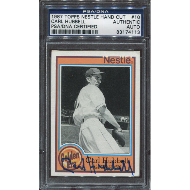 1987 Topps Nestle #10 Carl Hubbell  Autographed PSA/DNA p00217