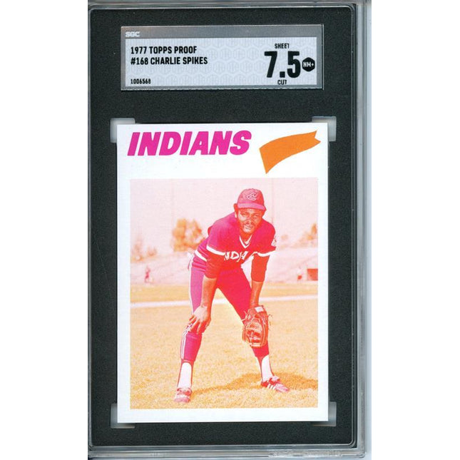 1977 Topps #168 Charlie Spikes 9 card progressive proof. 37a