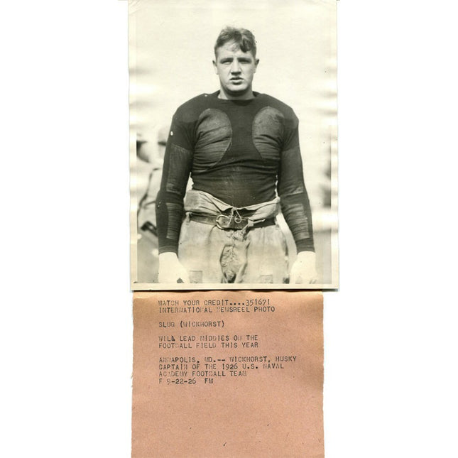 9-22-1926 Slug Wickhorst, Captain of 1926 Navy team Type 1 Orginal photo a_182