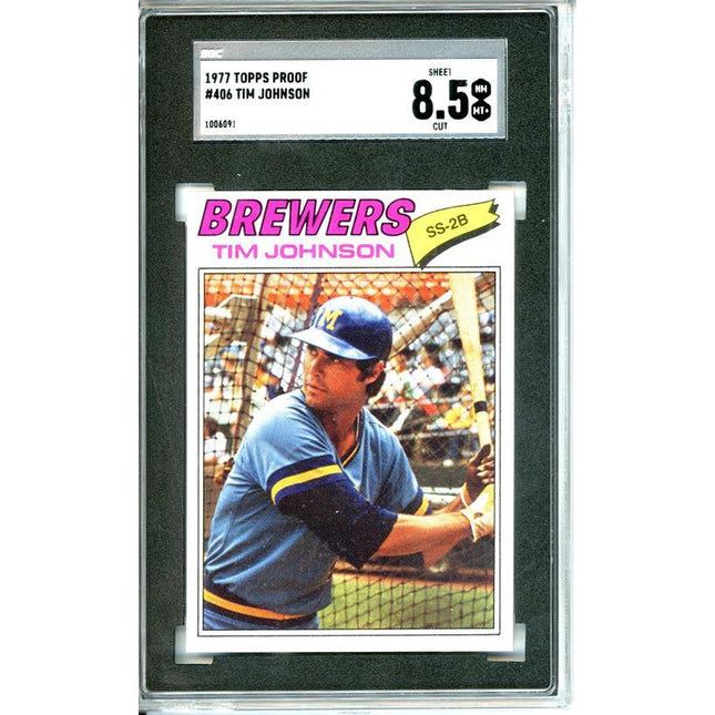 1977 Topps #406 Tim Johnson 9 card progressive proof. 22a