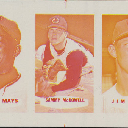 1967 Bazooka Panel #16-18 Acetate Proof Set of 4. Mays, McDowell, Kaat