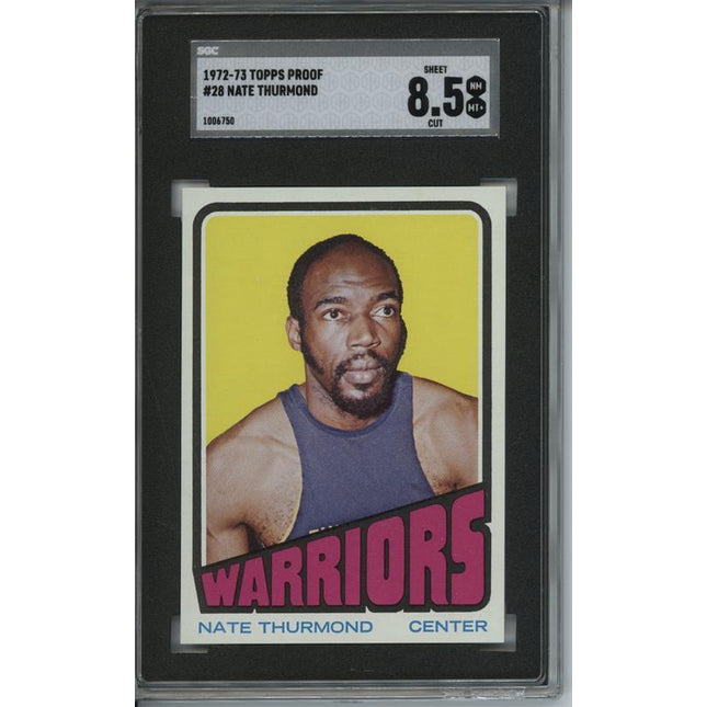 1972 Topps #28 Nate Thurmond 9 card progressive proof. 14a