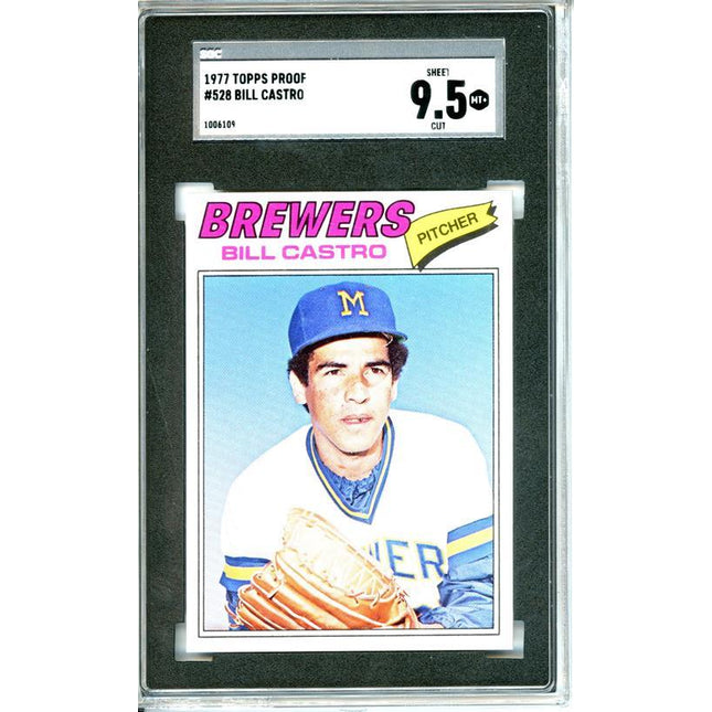 1977 Topps #528 Bill Castro 9 card progressive proof. 4a