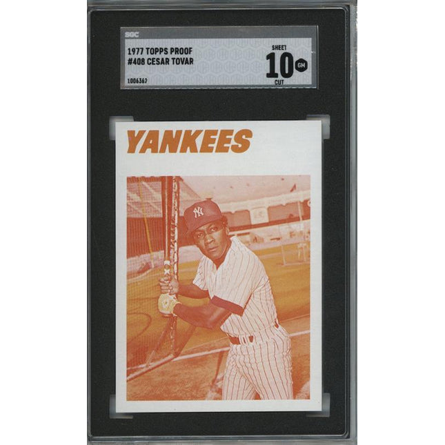 1977 Topps #408 Cesar Tovar 9 card progressive proof. 40a