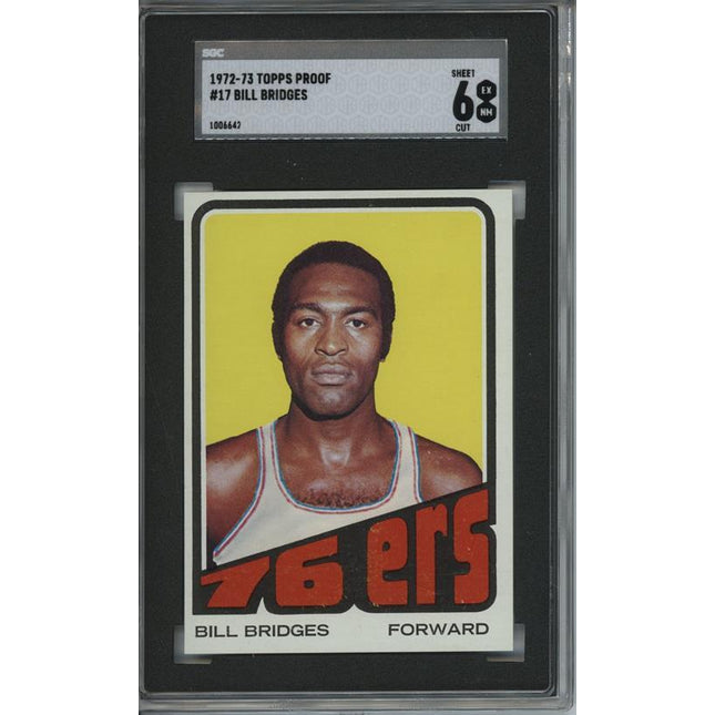 1972 Topps #17 Bill Bridges 9 card progressive proof. 34a