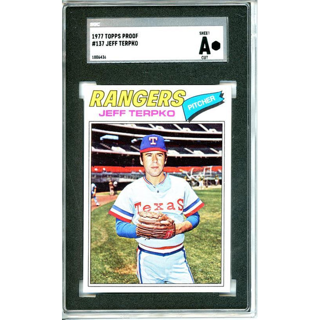 1977 Topps #137 Jeff Terpko 9 card progressive proof. 12a