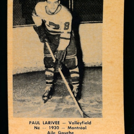 1951-1952 Laval Dairy QSHL Hockey #79 Paul Larivee Exmt c04301