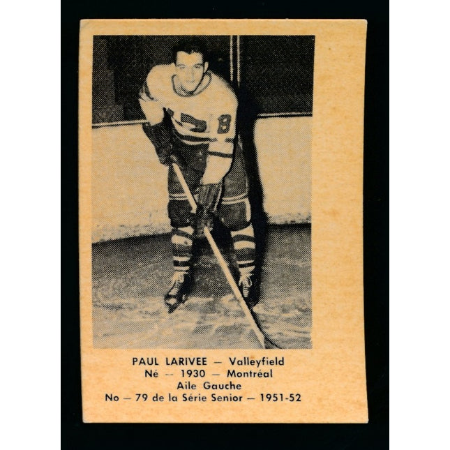 1951-1952 Laval Dairy QSHL Hockey #79 Paul Larivee Exmt c04301