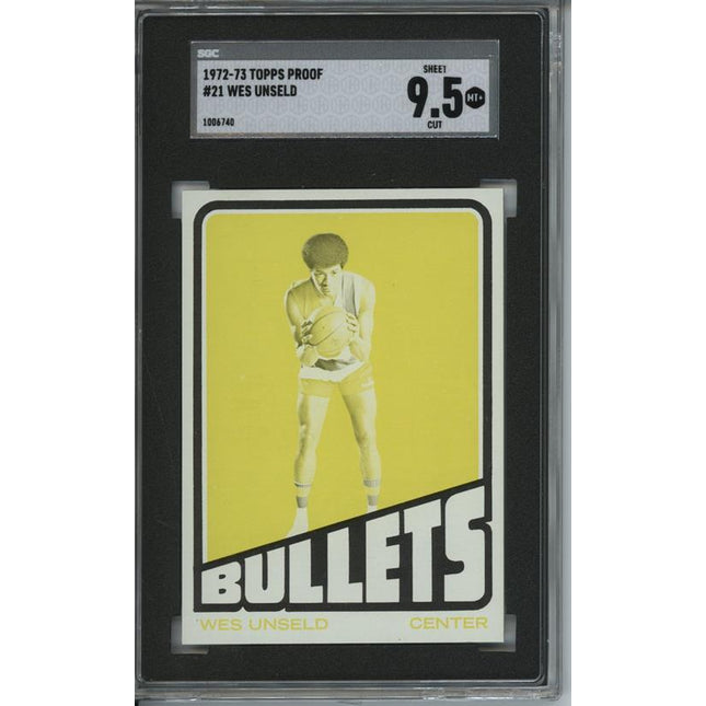 1972 Topps #21 Wes Unseld 9 card progressive proof. 13a
