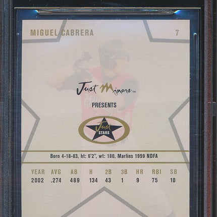 2003 Just Stars Autographs Black 20/25 #7 Miguel Cabrera BGS 9/10 p04001