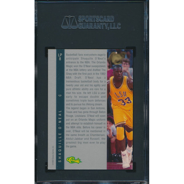 1992 Classic 4 Sport Basketball #8 Shaquille O'Neal limited Print SGC 9 p03457