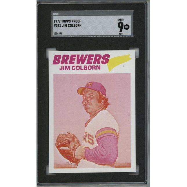 1977 Topps #331 Jim Colborn 9 card progressive proof. 44a