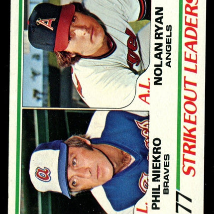 1978 Topps Baseball #206 Strikeout Leaders Ryan NMMT c03070