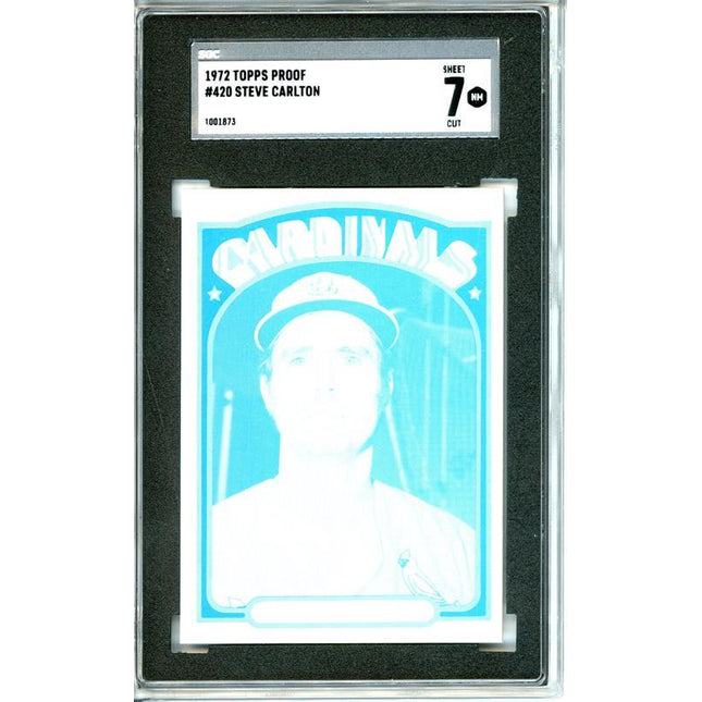1972 Topps #420 Steve Carlton 7 card progressive proof. 20a