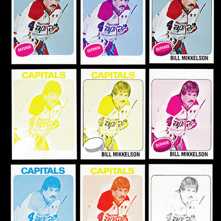 1975 Topps Hockey #207 Bill Mikkelson 11 Card Progressive Proof 75THOC65