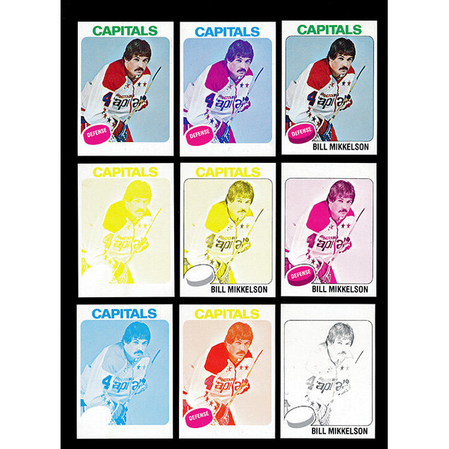 1975 Topps Hockey #207 Bill Mikkelson 11 Card Progressive Proof 75THOC65