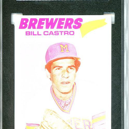 1977 Topps #528 Bill Castro 9 card progressive proof. 4a