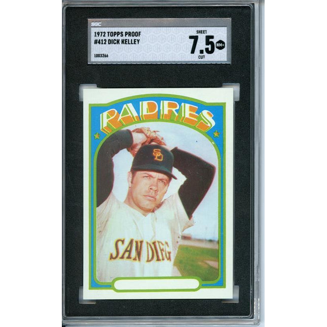 1972 Topps #412 Dick Kelley 6 card progressive proof. 57a
