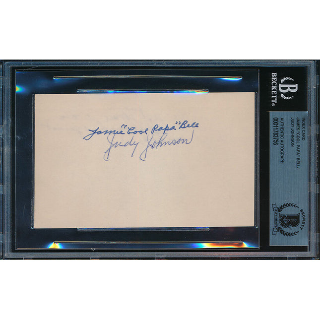 Baseball Judy Johnson & James Bell Auto Index Card Beckett Authentic p03281