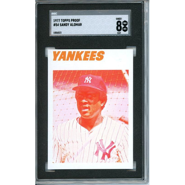 1977 Topps #54 Sandy Alomar 9 card progressive proof. 28a