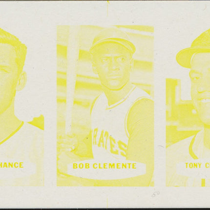 1967 Bazooka Panel #25-27 Acetate Proof Set of 4. Chance, Clemente, Cloninger