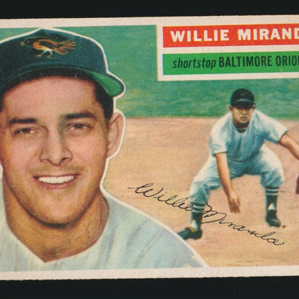 1956 Topps Baseball #103 Willie Miranda Grey Back Ex++ c05304